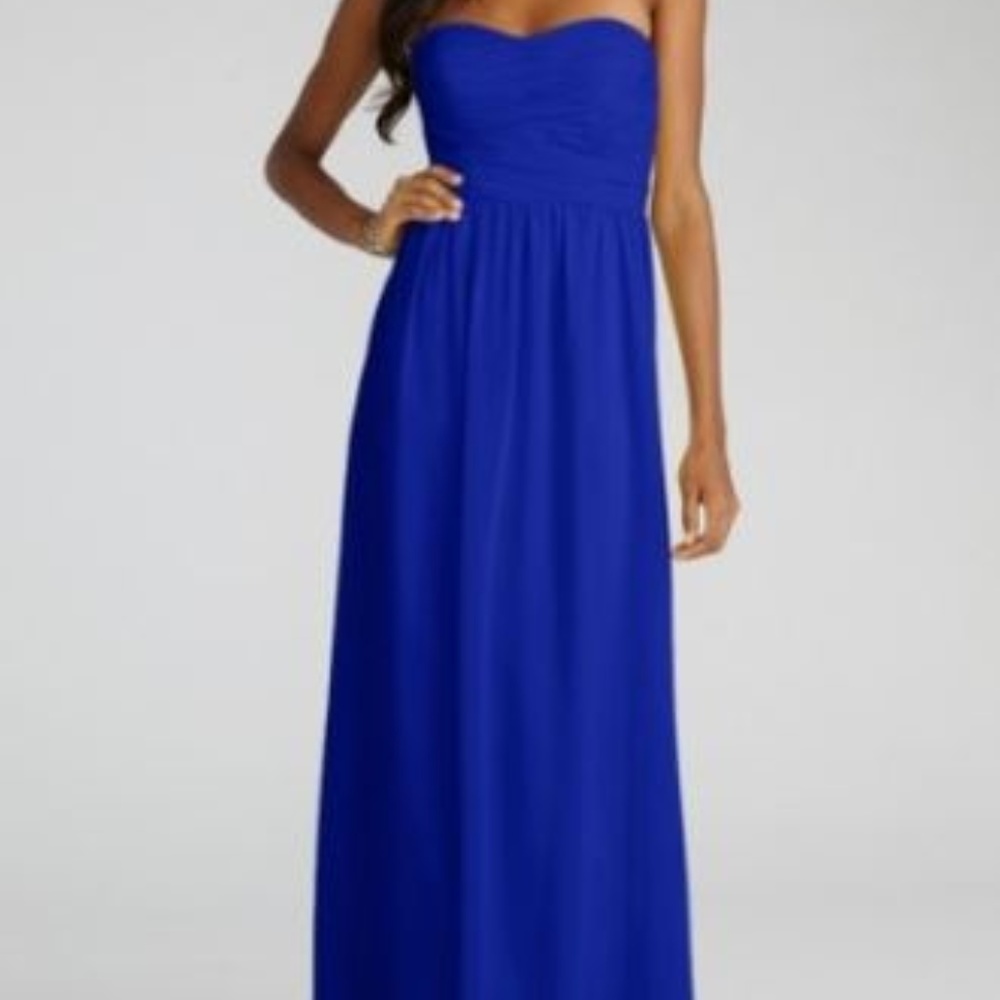 donna morgan royal blue chiffon dress